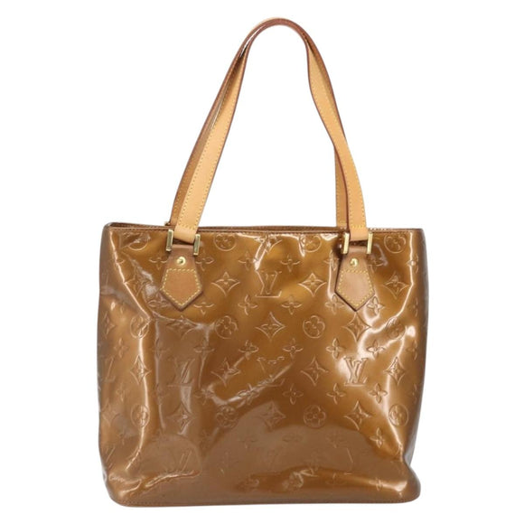 LOUIS VUITTON Monogram Vernis Houston Hand Bag Bronze M91122 LV Auth 171944