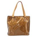 LOUIS VUITTON Monogram Vernis Houston Hand Bag Bronze M91122 LV Auth 171944-2