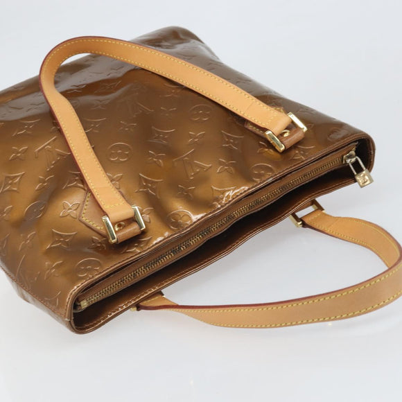 LOUIS VUITTON Monogram Vernis Houston Hand Bag Bronze M91122 LV Auth 171944