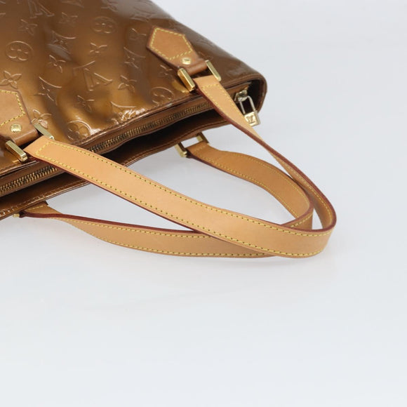 LOUIS VUITTON Monogram Vernis Houston Hand Bag Bronze M91122 LV Auth 171944
