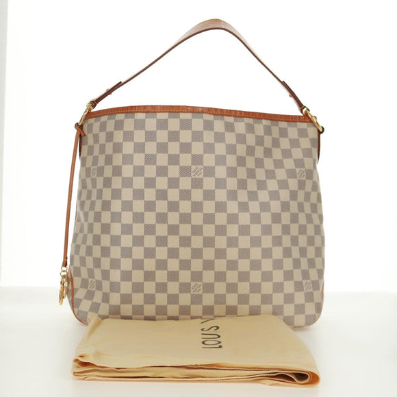 LOUIS VUITTON Damier Azur Delightful MM Shoulder Bag N41448 LV Auth 171963V
