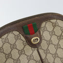GUCCI GG Supreme Web Sherry Line Bag PVC Beige Gold 904 02 047 Auth 171964-14