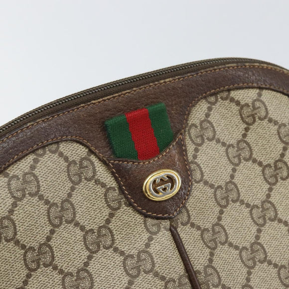 GUCCI GG Supreme Web Sherry Line Bag PVC Beige Gold 904 02 047 Auth 171964