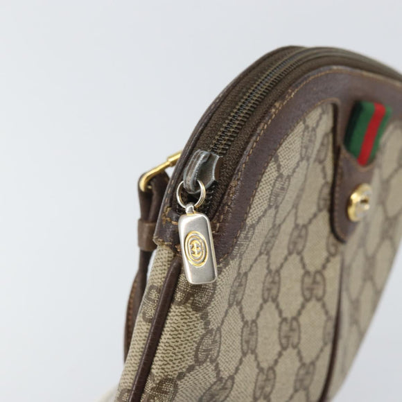 GUCCI GG Supreme Web Sherry Line Bag PVC Beige Gold 904 02 047 Auth 171964