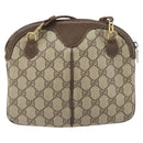 GUCCI GG Supreme Web Sherry Line Bag PVC Beige Gold 904 02 047 Auth 171964-3