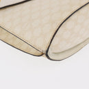 CELINE Macadam Canvas Shoulder Bag PVC Leather White Gold Auth 171965-10