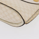 CELINE Macadam Canvas Shoulder Bag PVC Leather White Gold Auth 171965-11