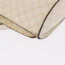CELINE Macadam Canvas Shoulder Bag PVC Leather White Gold Auth 171965-12