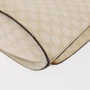 CELINE Macadam Canvas Shoulder Bag PVC Leather White Gold Auth 171965-13