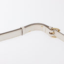 CELINE Macadam Canvas Shoulder Bag PVC Leather White Gold Auth 171965-14