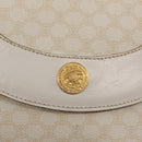 CELINE Macadam Canvas Shoulder Bag PVC Leather White Gold Auth 171965-15