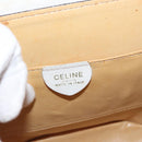 CELINE Macadam Canvas Shoulder Bag PVC Leather White Gold Auth 171965-18