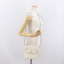 CELINE Macadam Canvas Shoulder Bag PVC Leather White Gold Auth 171965-24