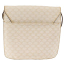 CELINE Macadam Canvas Shoulder Bag PVC Leather White Gold Auth 171965-3