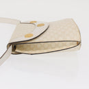 CELINE Macadam Canvas Shoulder Bag PVC Leather White Gold Auth 171965-5