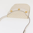 CELINE Macadam Canvas Shoulder Bag PVC Leather White Gold Auth 171965-6