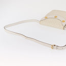 CELINE Macadam Canvas Shoulder Bag PVC Leather White Gold Auth 171965-7