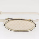CELINE Macadam Canvas Shoulder Bag PVC Leather White Gold Auth 171965-9