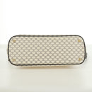 CELINE Macadam Canvas Hand Bag PVC Leather 2way White Gold Auth 171966A-11