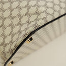 CELINE Macadam Canvas Hand Bag PVC Leather 2way White Gold Auth 171966A-12