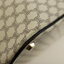 CELINE Macadam Canvas Hand Bag PVC Leather 2way White Gold Auth 171966A-14