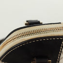 CELINE Macadam Canvas Hand Bag PVC Leather 2way White Gold Auth 171966A-17