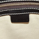 CELINE Macadam Canvas Hand Bag PVC Leather 2way White Gold Auth 171966A-18