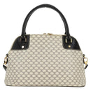 CELINE Macadam Canvas Hand Bag PVC Leather 2way White Gold Auth 171966A-2