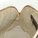 CELINE Macadam Canvas Hand Bag PVC Leather 2way White Gold Auth 171966A-20