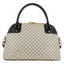 CELINE Macadam Canvas Hand Bag PVC Leather 2way White Gold Auth 171966A-3