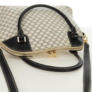 CELINE Macadam Canvas Hand Bag PVC Leather 2way White Gold Auth 171966A-6