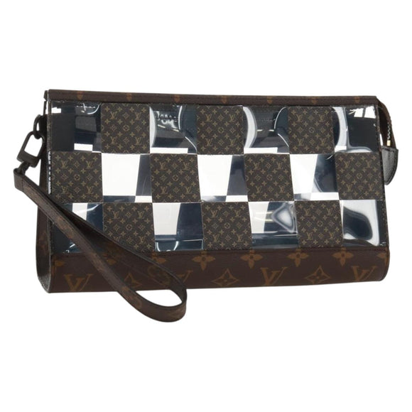 LOUIS VUITTON Monogram Chess Stand Pouch M81588 LV Auth 171970M