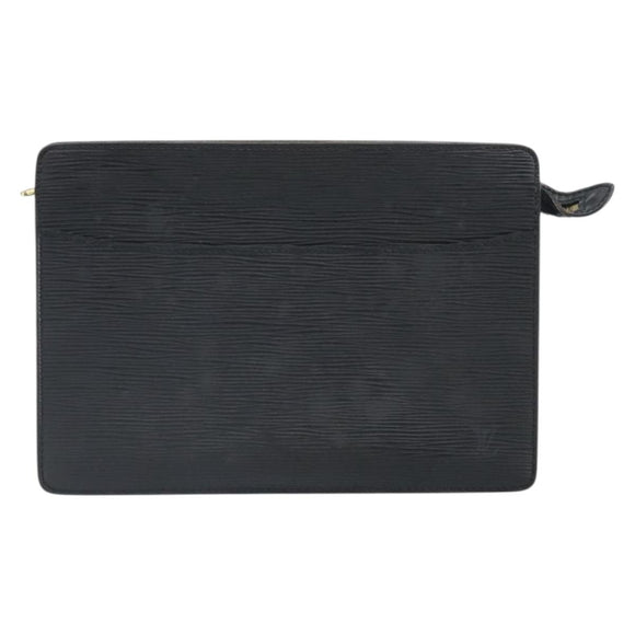 LOUIS VUITTON Epi Pochette Homme Clutch Bag Black M52522 LV Auth 171980