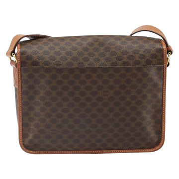 CELINE Macadam Canvas Shoulder Bag PVC Leather Brown Gold Auth 171981 - 0