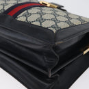 GUCCI GG Supreme Sherry Line Shoulder Bag PVC Navy Gold Auth 171984-14