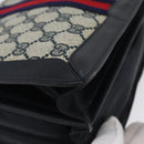 GUCCI GG Supreme Sherry Line Shoulder Bag PVC Navy Gold Auth 171984-15