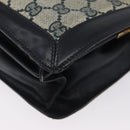GUCCI GG Supreme Sherry Line Shoulder Bag PVC Navy Gold Auth 171984-16