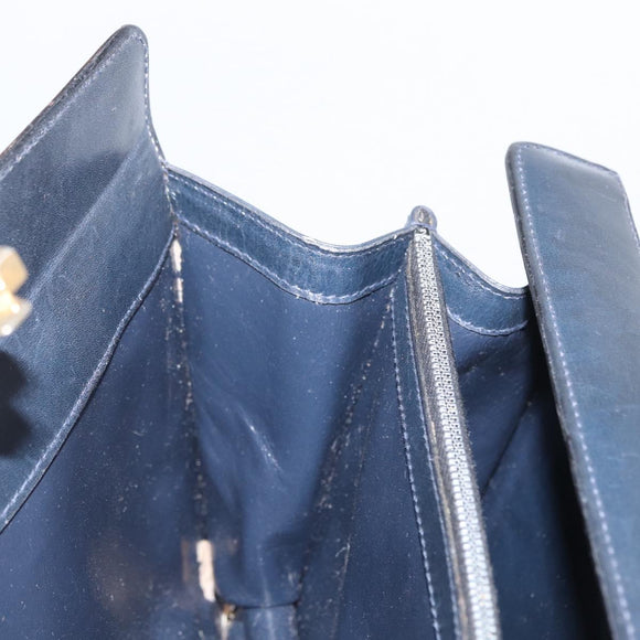 GUCCI GG Supreme Sherry Line Shoulder Bag PVC Navy Gold Auth 171984