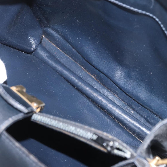 GUCCI GG Supreme Sherry Line Shoulder Bag PVC Navy Gold Auth 171984