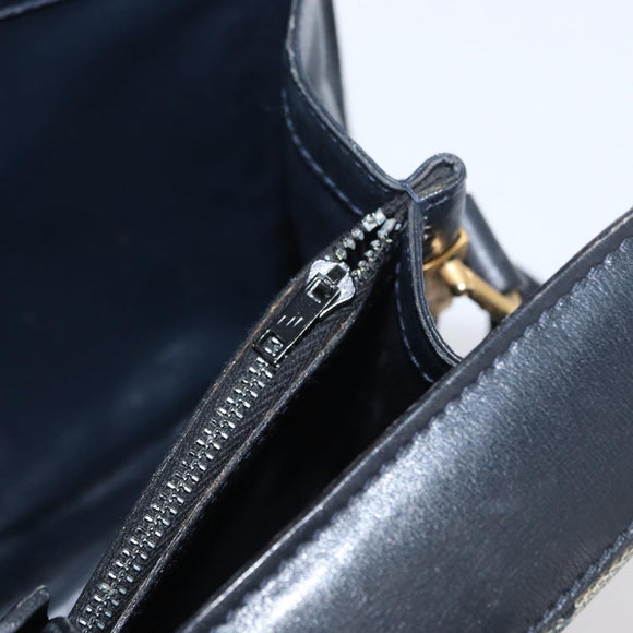 GUCCI GG Supreme Sherry Line Shoulder Bag PVC Navy Gold Auth 171984