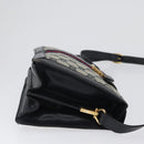 GUCCI GG Supreme Sherry Line Shoulder Bag PVC Navy Gold Auth 171984-3