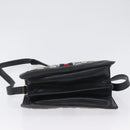 GUCCI GG Supreme Sherry Line Shoulder Bag PVC Navy Gold Auth 171984-5