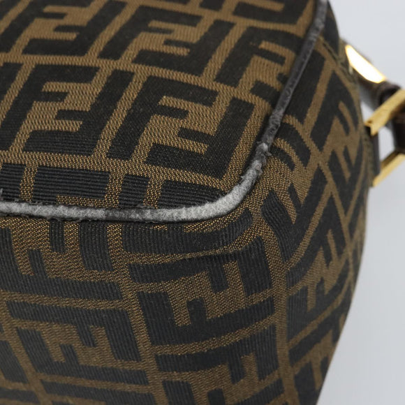 FENDI Zucca Canvas Schultertasche Schwarz Braun Auth 171985