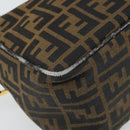 FENDI Zucca Canvas Schultertasche Schwarz Braun Auth 171985-15