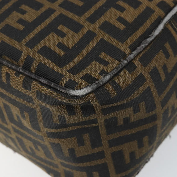 FENDI Zucca Canvas Schultertasche Schwarz Braun Auth 171985
