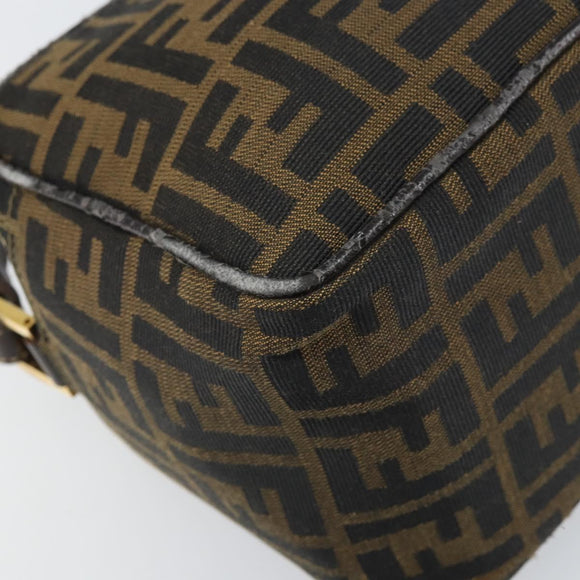 FENDI Zucca Canvas Schultertasche Schwarz Braun Auth 171985