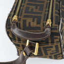 FENDI Zucca Canvas Schultertasche Schwarz Braun Auth 171985-9