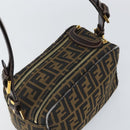 FENDI Zucca Canvas Schultertasche Schwarz Braun Auth 171985-6
