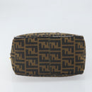 FENDI Zucca Canvas Schultertasche Schwarz Braun Auth 171985-5