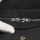 HERMES Her Line Tote MM Hand Bag Canvas Gray Silver Auth 171986-14
